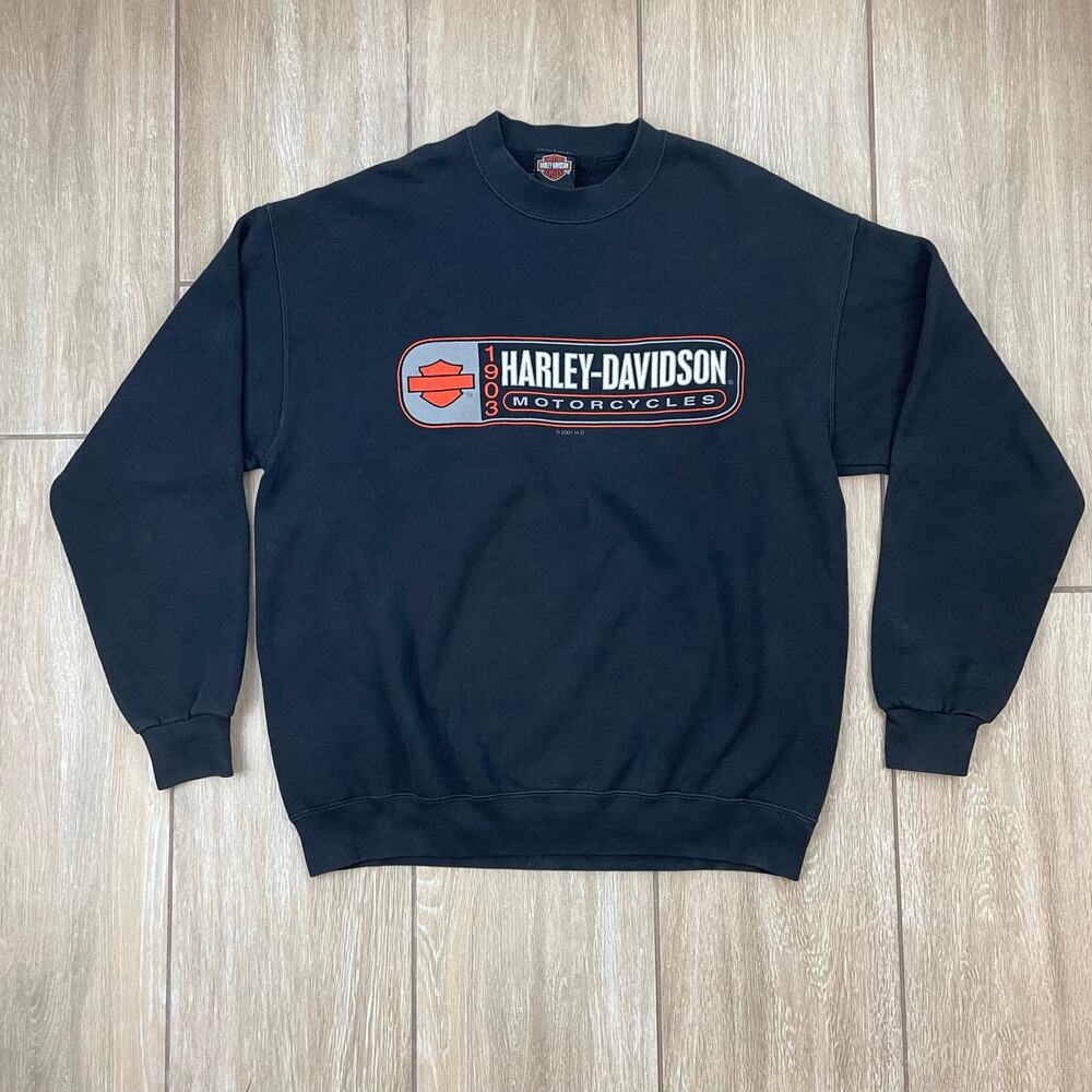 Vintage 2001 Harley Davidson Sweatshirt Mens L Tomahawk Wisconsin Made USA